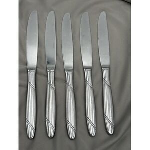 Set of 5 FOUR Oneida RISOTTO Dinner Knives 9 1/4" Stainless Flatware Silverware
